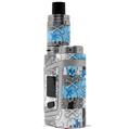 Skin Decal Wrap for Smok AL85 Alien Baby Checker Skull Splatter Blue VAPE NOT INCLUDED