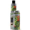 Skin Decal Wrap for Smok AL85 Alien Baby Famingos and Flowers Sage Green VAPE NOT INCLUDED