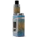 Skin Decal Wrap for Smok AL85 Alien Baby Exotic Wood White Oak Burl Burst Neon Blue VAPE NOT INCLUDED