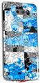 Skin Decal Wrap for LG V30 Checker Skull Splatter Blue