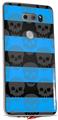 Skin Decal Wrap for LG V30 Skull Stripes Blue