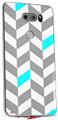 Skin Decal Wrap for LG V30 Chevrons Gray And Aqua