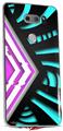 Skin Decal Wrap for LG V30 Black Waves Neon Teal Hot Pink