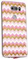 Skin Decal Wrap for LG V30 Pink and White Chevron