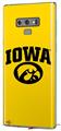 Decal style Skin Wrap compatible with Samsung Galaxy Note 9 Iowa Hawkeyes Tigerhawk Oval 01 Black on Gold