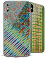 2 Decal style Skin Wraps set for Apple iPhone X and XS Tie Dye Mixed Rainbow