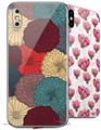 2 Decal style Skin Wraps set for Apple iPhone X and XS Flowers Pattern 04