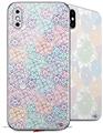 2 Decal style Skin Wraps set for Apple iPhone X and XS Flowers Pattern 08