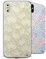 2 Decal style Skin Wraps set for Apple iPhone X and XS Flowers Pattern 11