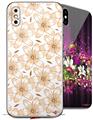 2 Decal style Skin Wraps set for Apple iPhone X and XS Flowers Pattern 15