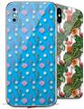 2 Decal style Skin Wraps set for Apple iPhone X and XS Seahorses and Shells Blue Medium