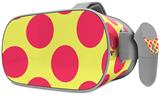 Decal style Skin Wrap compatible with Oculus Go Headset - Kearas Polka Dots Pink And Yellow (OCULUS NOT INCLUDED)