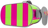 Decal style Skin Wrap compatible with Oculus Go Headset - Psycho Stripes Neon Green and Hot Pink (OCULUS NOT INCLUDED)