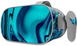 Decal style Skin Wrap compatible with Oculus Go Headset - Liquid Metal Chrome Neon Blue (OCULUS NOT INCLUDED)