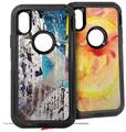 2x Decal style Skin Wrap Set compatible with Otterbox Defender iPhone X and Xs Case - Urban Graffiti (CASE NOT INCLUDED)