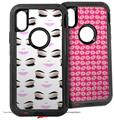 2x Decal style Skin Wrap Set compatible with Otterbox Defender iPhone X and Xs Case - Face Light Pink (CASE NOT INCLUDED)