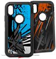 2x Decal style Skin Wrap Set compatible with Otterbox Defender iPhone X and Xs Case - Baja 0040 Blue Medium (CASE NOT INCLUDED)