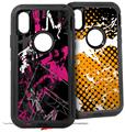 2x Decal style Skin Wrap Set compatible with Otterbox Defender iPhone X and Xs Case - Baja 0003 Hot Pink (CASE NOT INCLUDED)