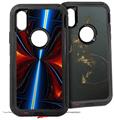 2x Decal style Skin Wrap Set compatible with Otterbox Defender iPhone X and Xs Case - Quasar Fire (CASE NOT INCLUDED)