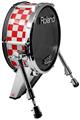 Skin Wrap works with Roland vDrum Shell KD-140 Kick Bass Drum Checkered Canvas Red and White (DRUM NOT INCLUDED)