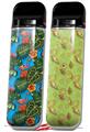 Skin Decal Wrap 2 Pack for Smok Novo v1 Famingos and Flowers Blue Medium VAPE NOT INCLUDED