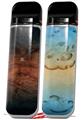 Skin Decal Wrap 2 Pack for Smok Novo v1 Exotic Wood Waterfall Bubinga Burst Deep Blue VAPE NOT INCLUDED