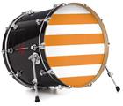 Vinyl Decal Skin Wrap for 22" Bass Kick Drum Head Psycho Stripes Orange and White - DRUM HEAD NOT INCLUDED