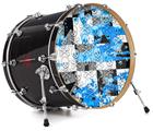 Vinyl Decal Skin Wrap for 22" Bass Kick Drum Head Checker Skull Splatter Blue - DRUM HEAD NOT INCLUDED