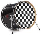 Vinyl Decal Skin Wrap for 22" Bass Kick Drum Head Checkers White - DRUM HEAD NOT INCLUDED