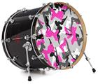 Vinyl Decal Skin Wrap for 22" Bass Kick Drum Head Sexy Girl Silhouette Camo Hot Pink (Fuchsia) - DRUM HEAD NOT INCLUDED