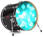 Vinyl Decal Skin Wrap for 22" Bass Kick Drum Head Bokeh Squared Neon Teal - DRUM HEAD NOT INCLUDED