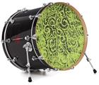 Vinyl Decal Skin Wrap for 22" Bass Kick Drum Head Folder Doodles Sage Green - DRUM HEAD NOT INCLUDED