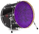 Vinyl Decal Skin Wrap for 22" Bass Kick Drum Head Folder Doodles Purple - DRUM HEAD NOT INCLUDED