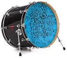 Vinyl Decal Skin Wrap for 22" Bass Kick Drum Head Folder Doodles Blue Medium - DRUM HEAD NOT INCLUDED