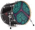 Vinyl Decal Skin Wrap for 22" Bass Kick Drum Head Linear Cosmos Teal - DRUM HEAD NOT INCLUDED