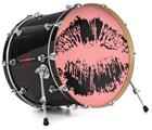 Vinyl Decal Skin Wrap for 22" Bass Kick Drum Head Big Kiss Black on Pink - DRUM HEAD NOT INCLUDED