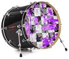 Vinyl Decal Skin Wrap for 22" Bass Kick Drum Head Purple Checker Skull Splatter - DRUM HEAD NOT INCLUDED