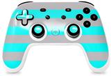 Skin Decal Wrap works with Original Google Stadia Controller Psycho Stripes Neon Teal and Gray Skin Only CONTROLLER NOT INCLUDED