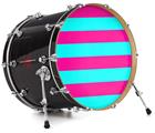 Vinyl Decal Skin Wrap for 20" Bass Kick Drum Head Psycho Stripes Neon Teal and Hot Pink - DRUM HEAD NOT INCLUDED