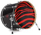 Vinyl Decal Skin Wrap for 20" Bass Kick Drum Head Zebra Red - DRUM HEAD NOT INCLUDED