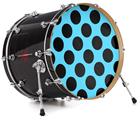 Vinyl Decal Skin Wrap for 20" Bass Kick Drum Head Kearas Polka Dots Black And Blue - DRUM HEAD NOT INCLUDED