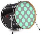 Vinyl Decal Skin Wrap for 20" Bass Kick Drum Head Kearas Polka Dots Mint And Gray - DRUM HEAD NOT INCLUDED