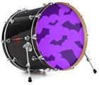 Vinyl Decal Skin Wrap for 20" Bass Kick Drum Head Deathrock Bats Purple - DRUM HEAD NOT INCLUDED