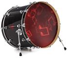 Vinyl Decal Skin Wrap for 20" Bass Kick Drum Head Bokeh Music Red - DRUM HEAD NOT INCLUDED