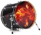 Vinyl Decal Skin Wrap for 20" Bass Kick Drum Head Fire Flower - DRUM HEAD NOT INCLUDED