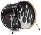 Vinyl Decal Skin Wrap for 20" Bass Kick Drum Head Metal Flames Chrome - DRUM HEAD NOT INCLUDED