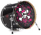 Vinyl Decal Skin Wrap for 20" Bass Kick Drum Head Girly Skull Bones - DRUM HEAD NOT INCLUDED