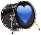 Vinyl Decal Skin Wrap for 20" Bass Kick Drum Head Glass Heart Grunge Blue - DRUM HEAD NOT INCLUDED