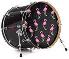 Vinyl Decal Skin Wrap for 20" Bass Kick Drum Head Flamingos on Black - DRUM HEAD NOT INCLUDED