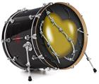 Decal Skin works with most 26" Bass Kick Drum Heads Barbwire Heart Yellow - DRUM HEAD NOT INCLUDED